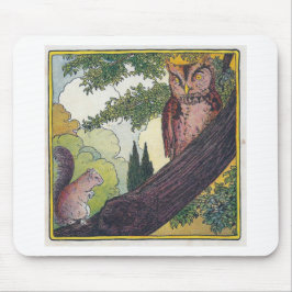 O is de oude uil die in een boom zit muismat