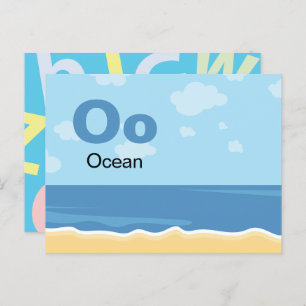 O is voor Ocean - Alphabet Flash Kaart