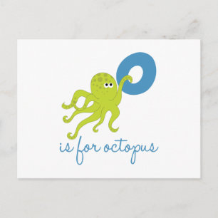O is voor octopus briefkaart