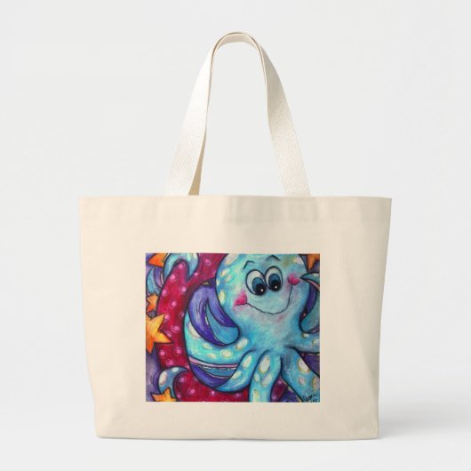 O is voor Octopus Grote Tote Bag (Voorkant)
