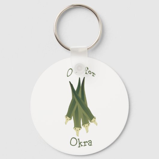 O is voor Okra. Sleutelhanger (Voorkant)