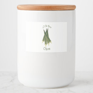 O is voor Okra Voedselcontainer Etiket