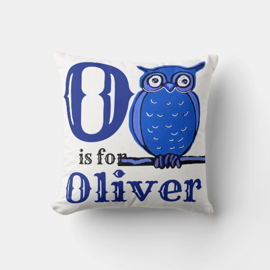 O is voor Oliver babyjongen  Kussen (Voorkant)