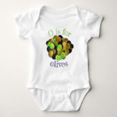 O is voor OLIVES Mediterranean Black Green gemengd Romper (Voorkant)