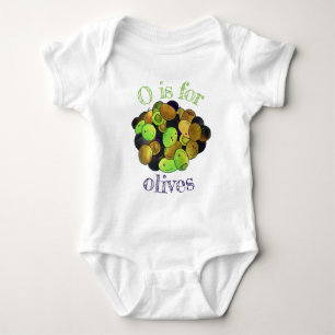O is voor OLIVES Mediterranean Black Green gemengd Romper