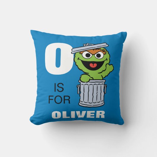O is voor Oscar de Grouch | Jouw namen toevoegen Kussen (Voorkant)
