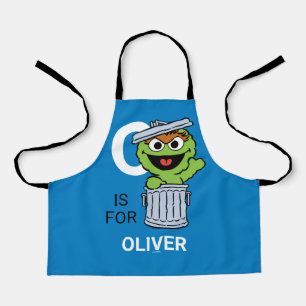 O is voor Oscar de Grouch Jouw namen toevoegen Schort