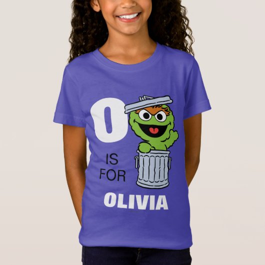 O is voor Oscar de Grouch | Jouw namen toevoegen T-shirt (Voorkant)
