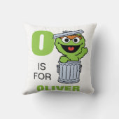 O is voor Oscar de Grouch | Voeg je naam toe Kussen (Achterkant)