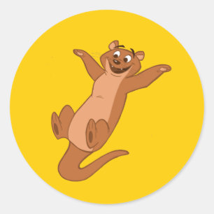 O is voor Otter Ronde Sticker