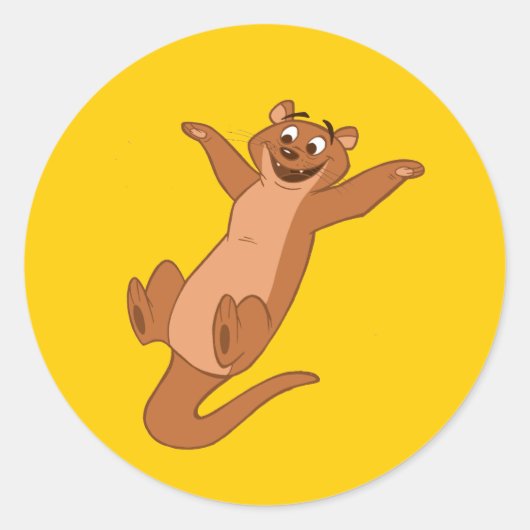 O is voor Otter Ronde Sticker (Voorkant)