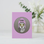 O is voor Owl Briefkaart (Staand voorkant)