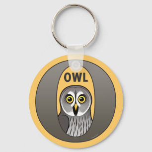 O is voor Owl Sleutelhanger