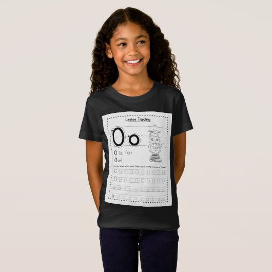 O is voor uil t-shirt (Voorkant volledig)