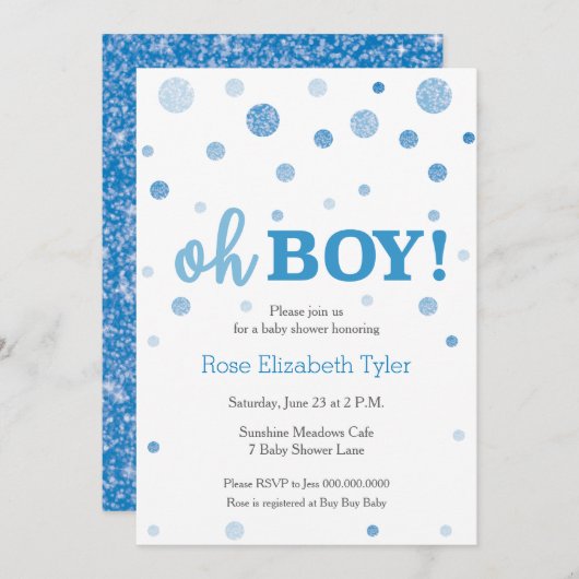 O, JA. Baby shower Uitnodiging (Voorkant / Achterkant)