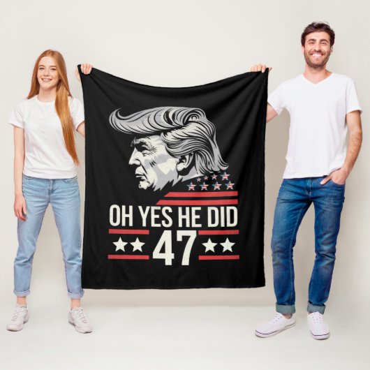 O ja, dat deed hij 47 Trump 2024  Fleece Deken (In situ)
