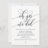 O ja, dat hebben we gedaan, Intiem bruiloftsfeestj Kaart (Voorkant)