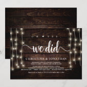 O ja, dat hebben we gedaan, Rustic Elopement-feest Kaart (Voorkant / Achterkant)