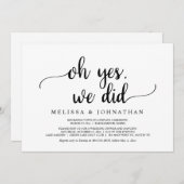 O ja, dat hebben we gedaan, Rustic trouwfeest Kaart (Voorkant / Achterkant)