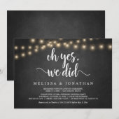 O ja, dat hebben we gedaan, Rustic Wedding Elopeme Kaart (Voorkant / Achterkant)