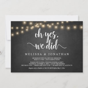 O ja, dat hebben we gedaan, Rustic Wedding Elopeme Kaart