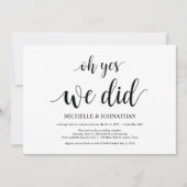 o ja, dat hebben we gedaan, trouwkaart elopement u kaart (Voorkant)