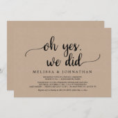 O ja, dat hebben we gedaan, uitnodiging voor een r (Voorkant / Achterkant)