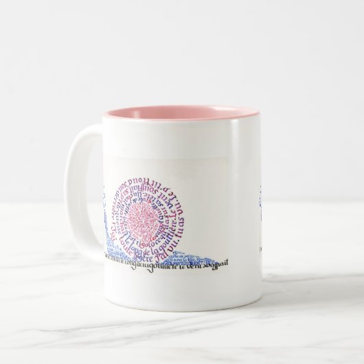 O, ja. De slak. Tweekleurige Koffiemok (Voorkant links)