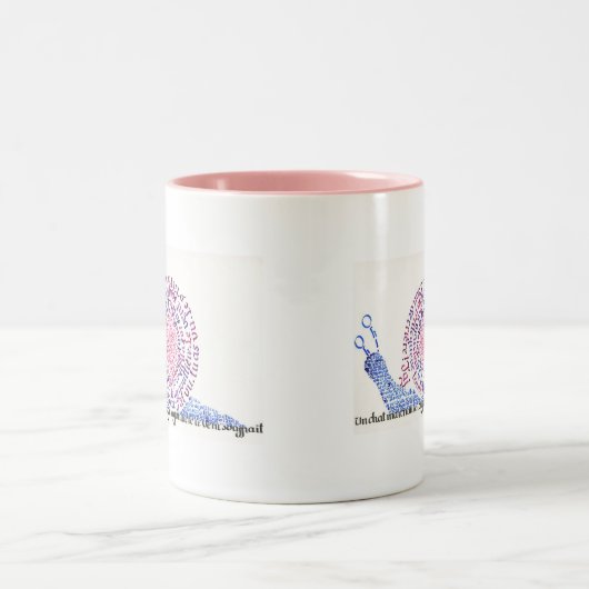 O, ja. De slak. Tweekleurige Koffiemok (Center)