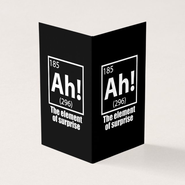 O, ja. Element of Surprise Funny Chemistry Joke Kaart (Buitenkant)