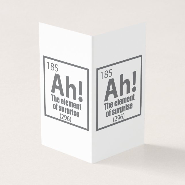 O, ja. Element of Surprise Funny Chemistry Joke Kaart (Buitenkant)