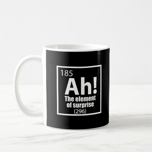 O, ja. Element of Surprise Funny Chemistry Joke Koffiemok (Links)