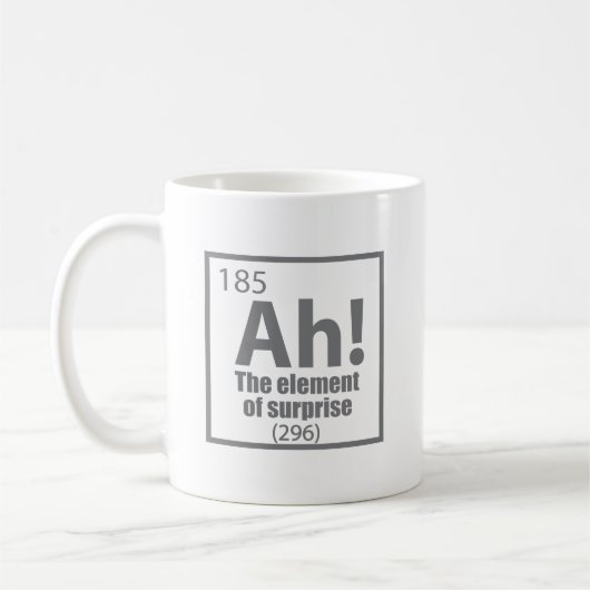 O, ja. Element of Surprise Funny Chemistry Joke Koffiemok (Links)