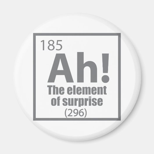 O, ja. Element of Surprise Funny Chemistry Joke Magneet (Voorkant)