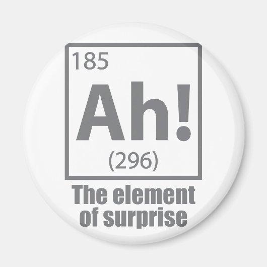 O, ja. Element of Surprise Funny Chemistry Joke Magneet (Voorkant)
