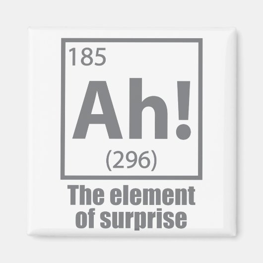 O, ja. Element of Surprise Funny Chemistry Joke Magneet (Voorkant)