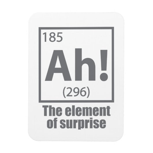 O, ja. Element of Surprise Funny Chemistry Joke Magneet (Verticaal)