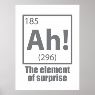 O, ja. Element of Surprise Funny Chemistry Joke Poster