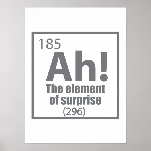 O, ja. Element of Surprise Funny Chemistry Joke Poster (Voorkant)
