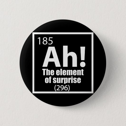 O, ja. Element of Surprise Funny Chemistry Joke Ronde Button 5,7 Cm (Voorkant)