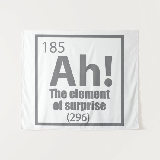 O, ja. Element of Surprise Funny Chemistry Joke Wandkleed (Voorkant (horizontaal))