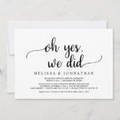 O ja, we deden het, Rustic trouwfeest Kaart (Voorkant)