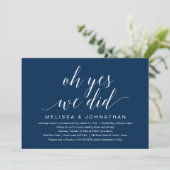 O ja, we deden het, uitnodiging voor elopement-fee (Staand voorkant)
