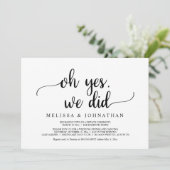 O ja, we hebben het gedaan, Rustic Wedding Elopeme Kaart (Staand voorkant)