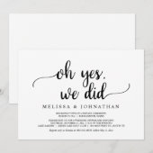 O ja, we hebben het gedaan, Rustic Wedding Elopeme Kaart (Voorkant / Achterkant)