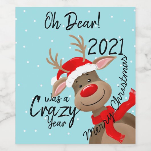 O jee! 2021 was een gekkenjaars briefkaart klassie wijn etiket (Enkel label)