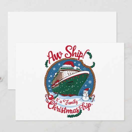O jee, het is een gezamenlijke kerst-cruise vakant feestdagenkaart (Voorkant / Achterkant)