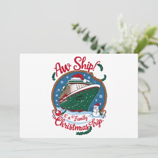 O jee, het is een gezamenlijke kerst-cruise vakant feestdagenkaart (Staand voorkant)