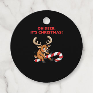O jee het is kerst Gestresste rendieren met zoetig Bedankjes Labels