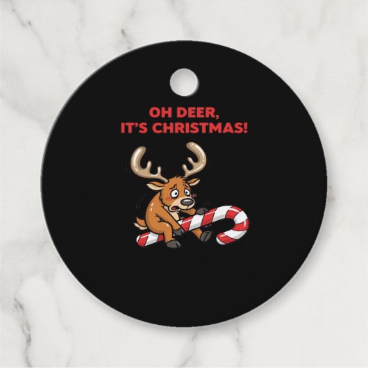 O jee het is kerst Gestresste rendieren met zoetig Bedankjes Labels (Voorkant)